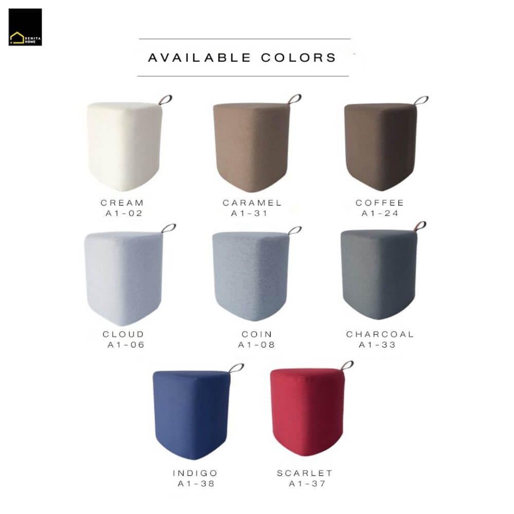 สตูลทรงสามเหลี่ยม RENITA HOME PEBBLE STOOL สีแดง 40x40ซม._8